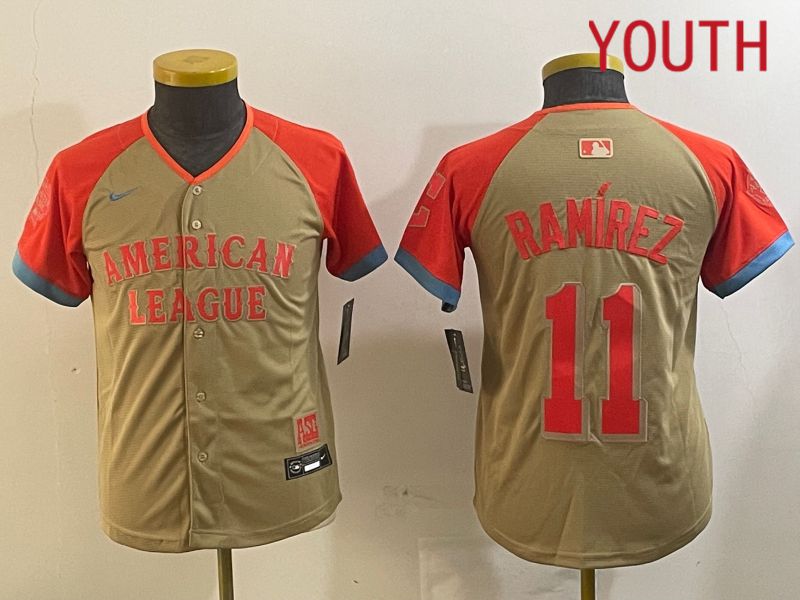 Youth Cleveland Indians #11 Ramirez Orange All star 2024 Nike MLB Jersey style 5->youth mlb jersey->Youth Jersey